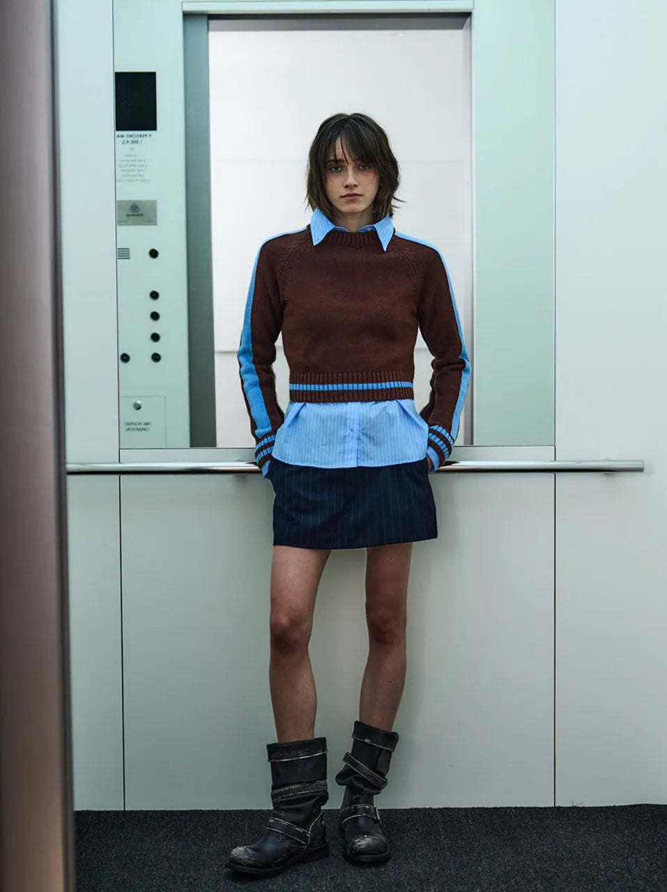 【NEGATIVETHREE】Slouchy Long Boots [Rub off black]