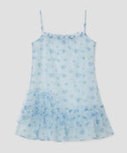 【typeservice】Mesh Ruffled Layered Dress [Yellow / Blue]