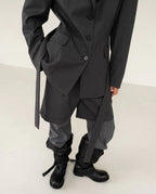 【NEGATIVETHREE】Knee-High Slouchy Long Boots [Matte Black]