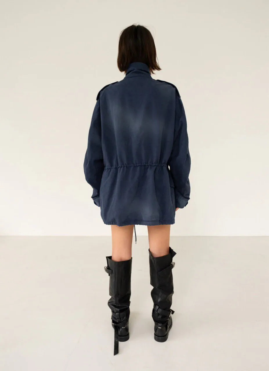 【NEGATIVETHREE】Knee-High Slouchy Long Boots [Matte Black]