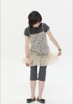 【typeservice】Mesh Ruffled Layered Dress [Yellow / Blue]
