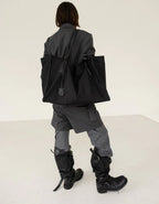 【NEGATIVETHREE】Knee-High Slouchy Long Boots [Matte Black]