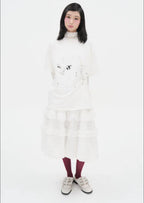 【typeservice】Scattered Ruched Top [Yellow / Charcoal / White]