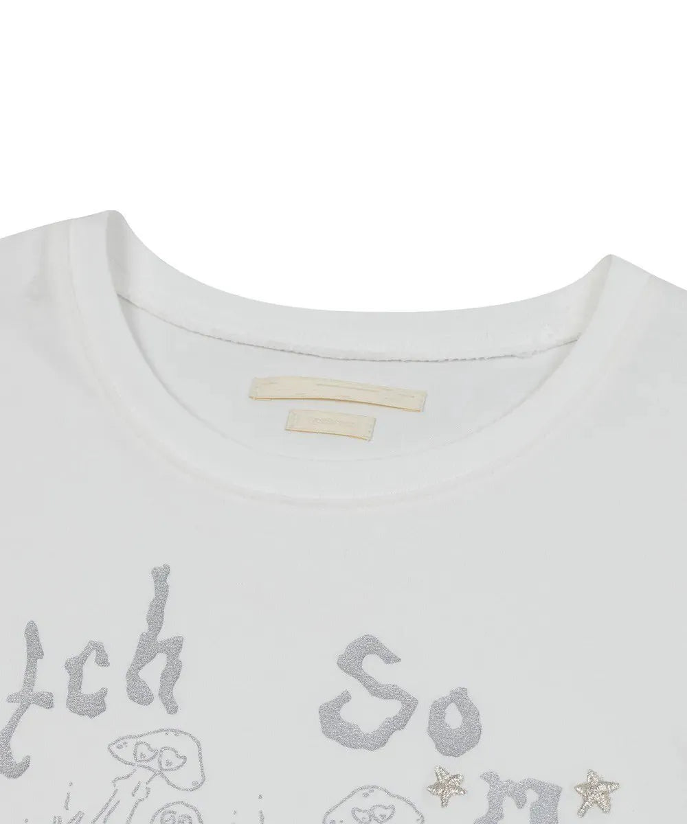 【typeservice】Catch Embroidery T-Shirt [Off White]
