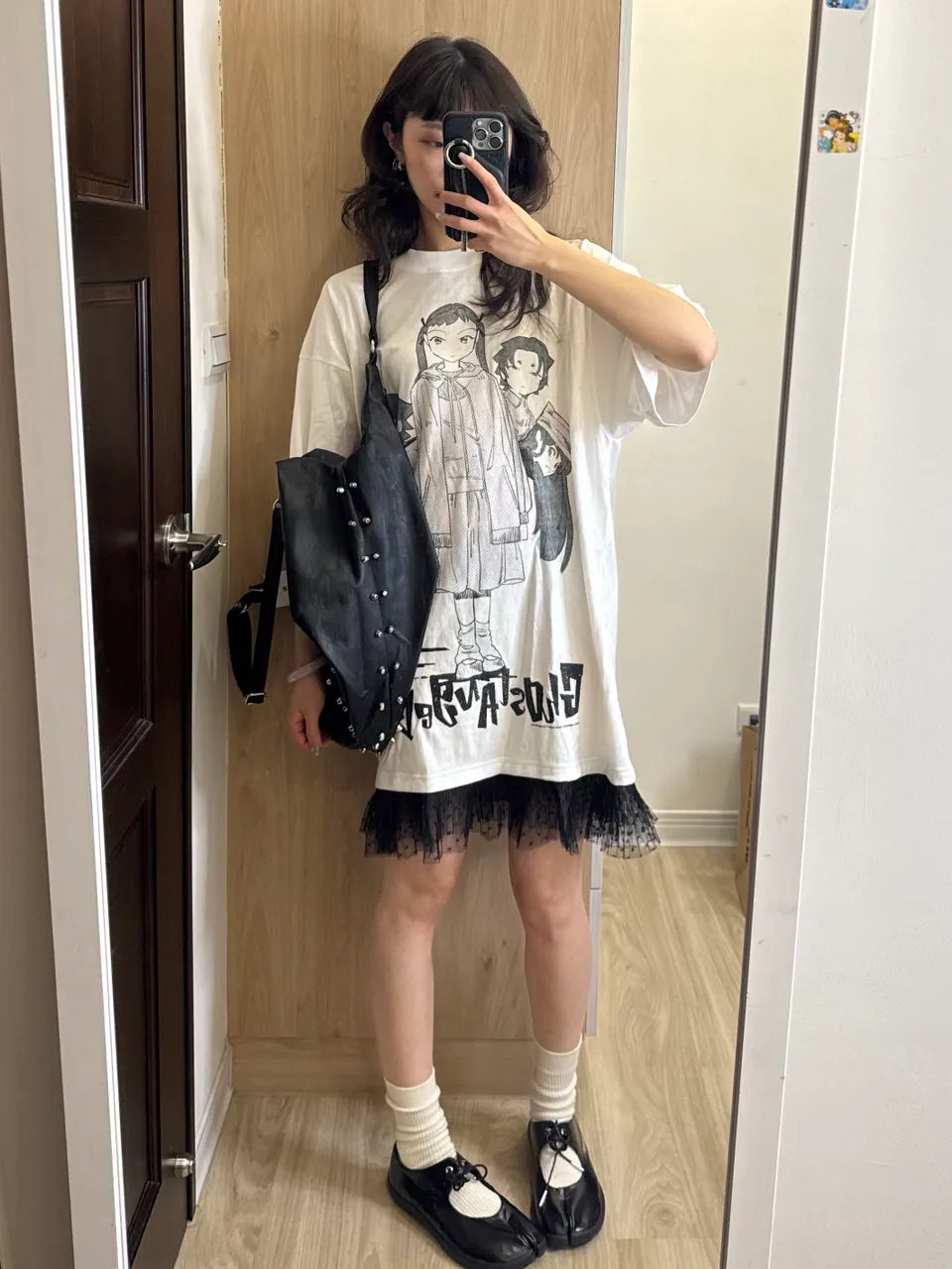【好鬼俱樂部】 ghost angels lace hem line big big tee