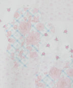 【typeservice】Flower Applique Curve Short Sleeve Top [Pink]