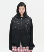 【typeservice】Hotfix Washed Raglan Zip Hoodie [Black]