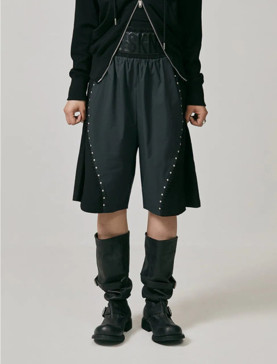 【NEGATIVETHREE】Slouchy Long Boots [Brown / Black]
