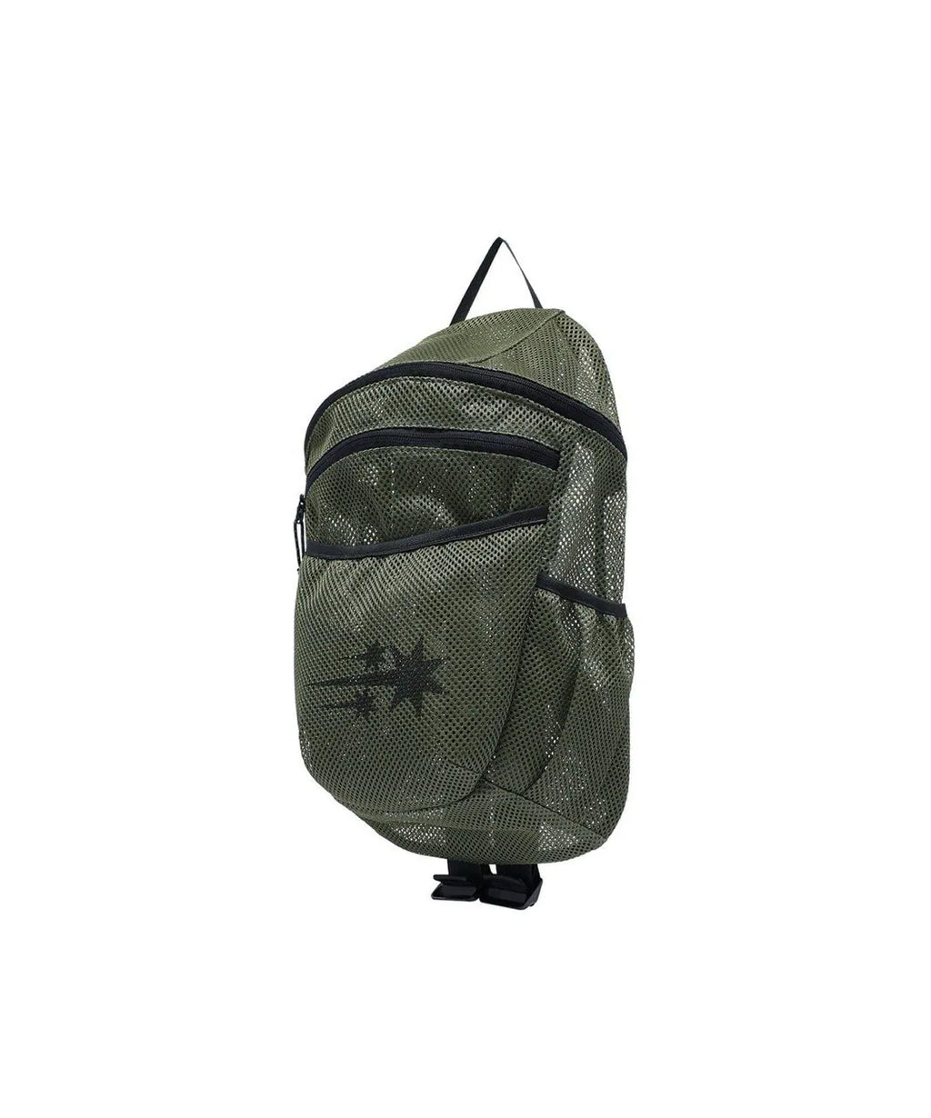 【niceghostclub】  】mesh backpack [ khaki / black ]