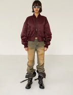【NEGATIVETHREE】Knee-High Slouchy Long Boots[Glossy Brown]