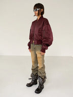 【NEGATIVETHREE】Knee-High Slouchy Long Boots[Glossy Brown]