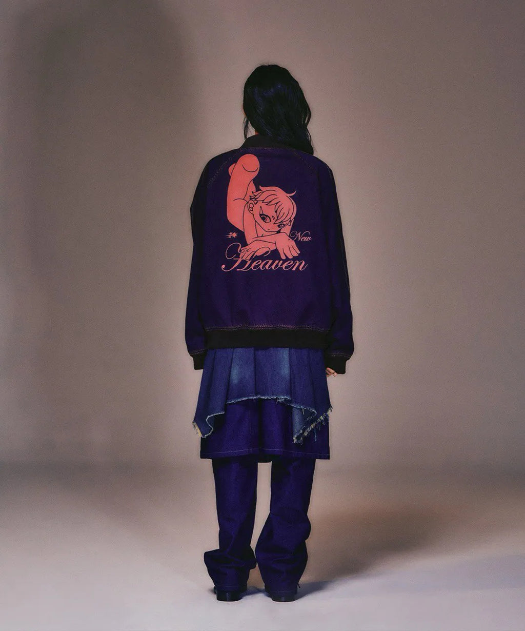【好鬼俱樂部】heaven denim souvenir jacket [Blue / Red]（藍色L現貨）