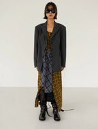 【NEGATIVETHREE】Knee-High Slouchy Long Boots[Glossy Brown]