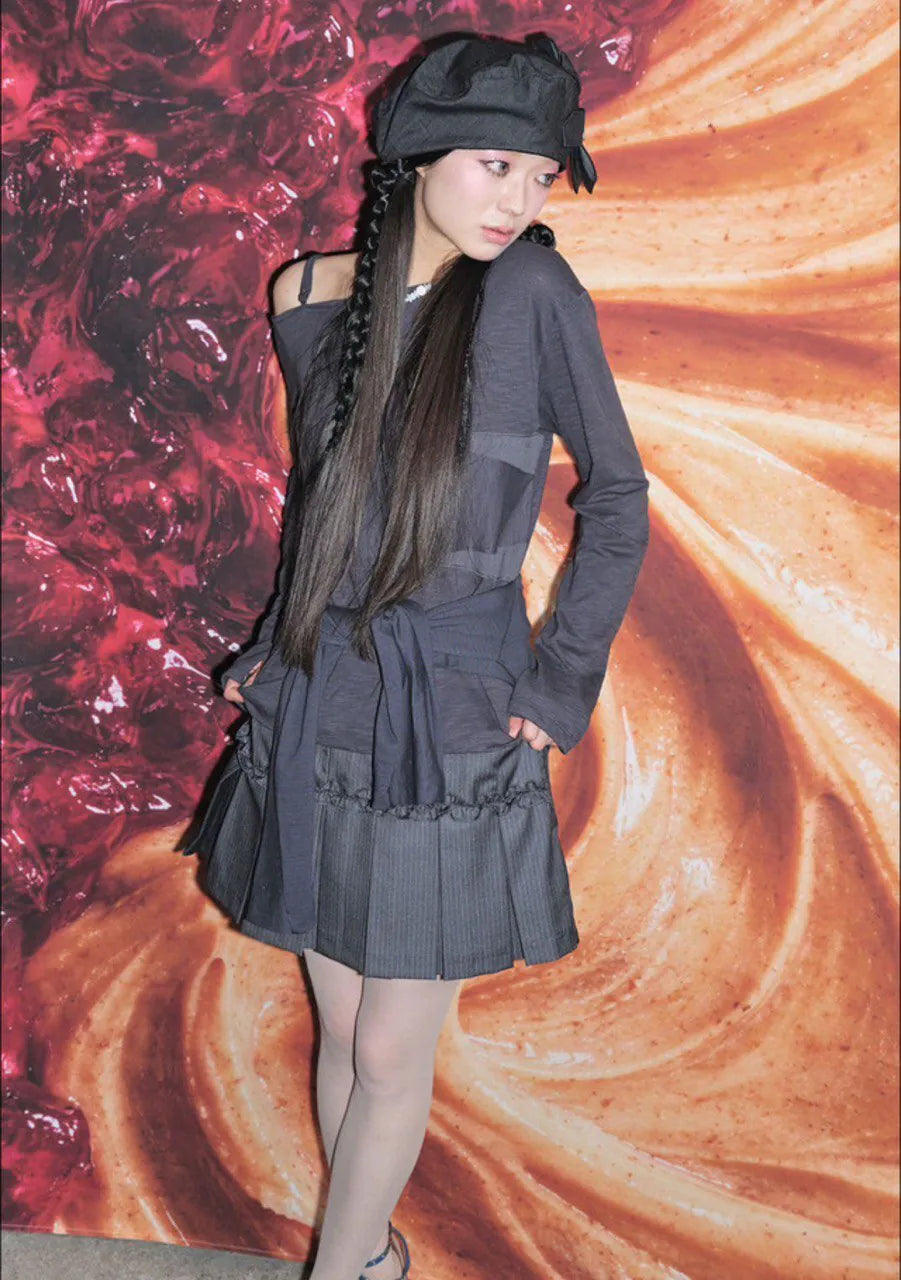 【typeservice】Panel Mesh Top [Charcoal]