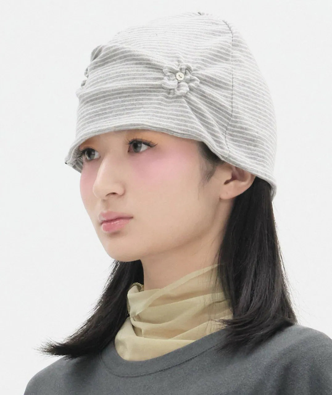 【typeservice】Flower Button Beanie [Gray]