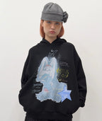 【typeservice】Star Patched Rabbit Hoodie [Grey / Black]