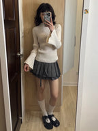 粗羅紋喇叭薄長袖