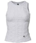 【Flare up】Crinkled Sleeveless [Black / White / Gray]