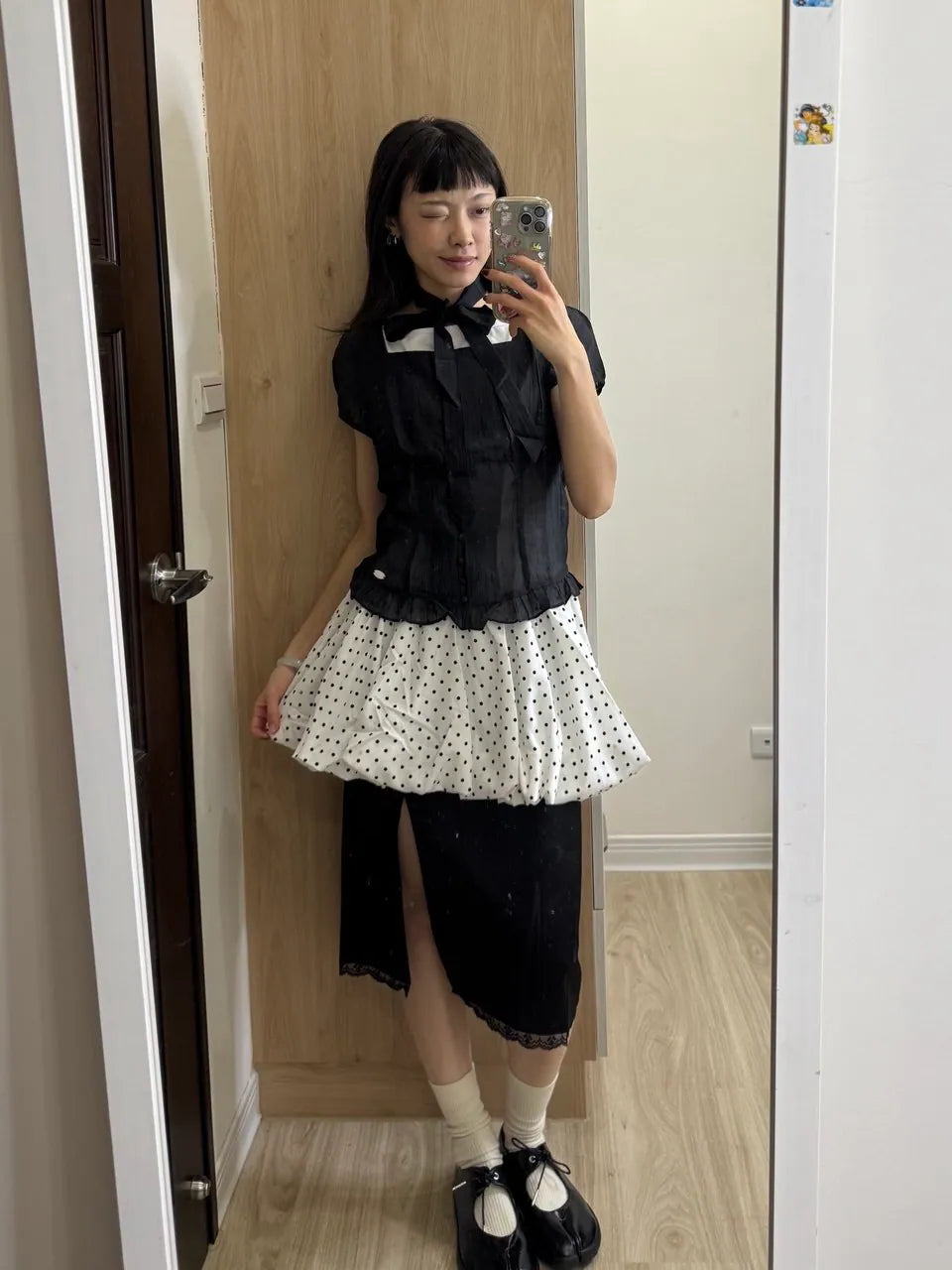 【illigo】澎澎平口短袖（附領巾）