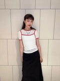 撞色兩件式短袖