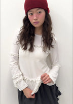 【typeservice】Flared Ruffle Top [White]