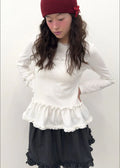 【typeservice】Flared Ruffle Top [White]