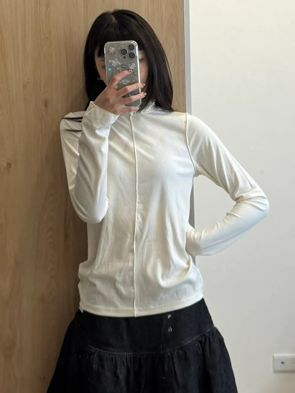 羅紋線條感薄長袖