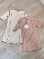 【baserange】Omato 3/4 Tee Shirt [Pink / Beige]