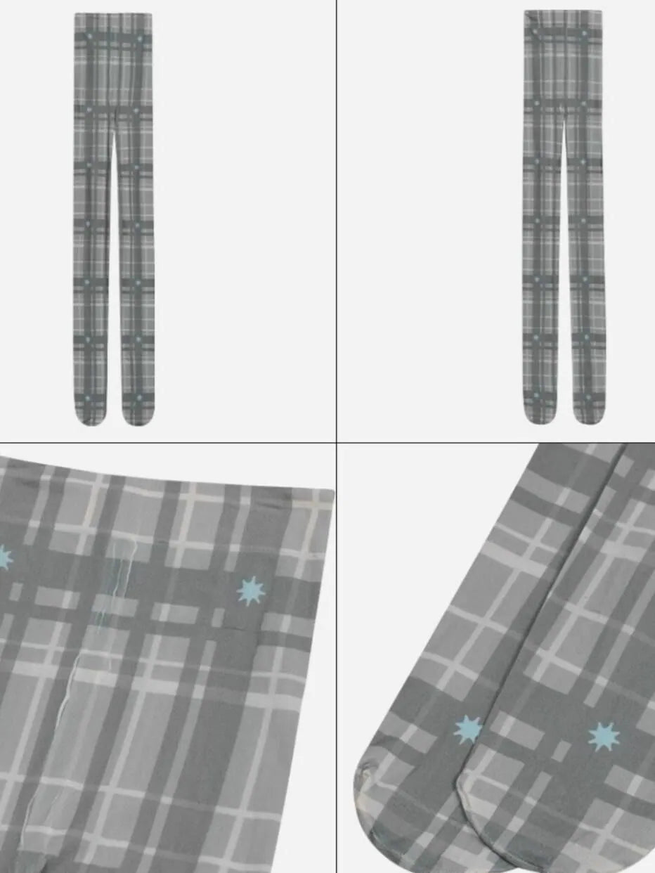 【typeservice】Frost Plaid Tights [Gray]
