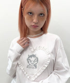 【typeservice】Edge Heart Top [Black / White]