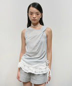 【typeservice】Twisted Sleeveless Top [Sky Blue]