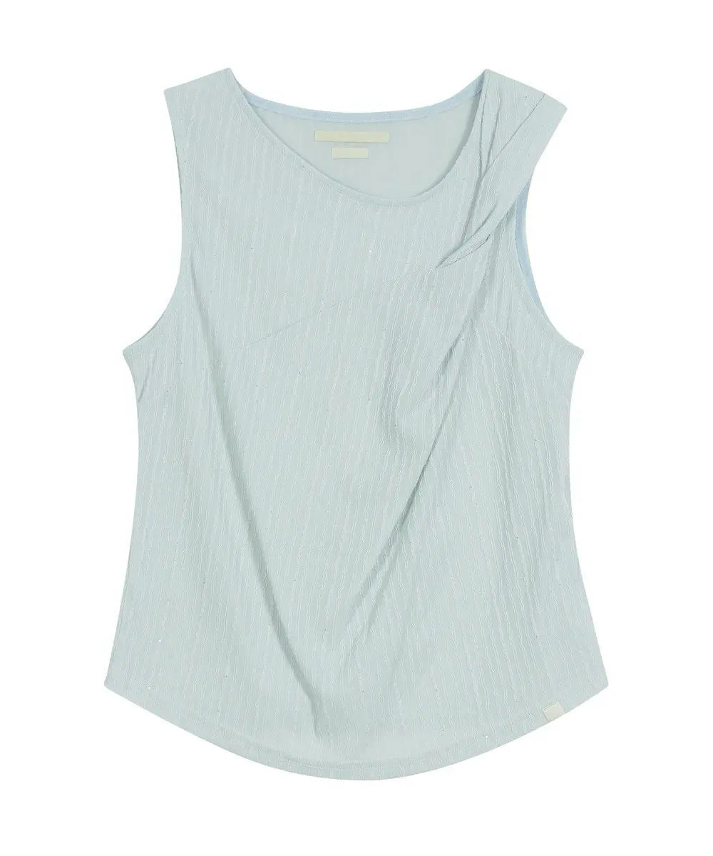 【typeservice】Twisted Sleeveless Top [Sky Blue]