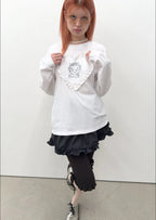 【typeservice】Edge Heart Top [Black / White]