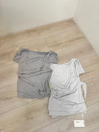 【Flare up】 Layered Bustier T-shirt [4 colors]