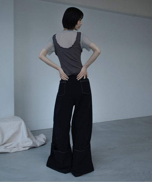 【VACANCY】鉚釘背心＋透明短袖set