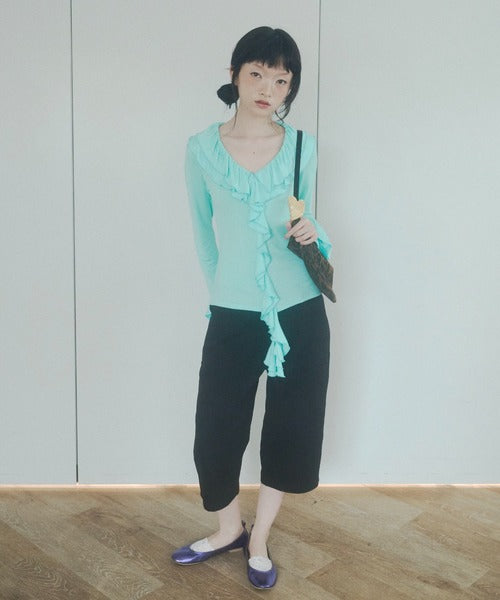 荷葉邊喇叭長袖 - 2 colors