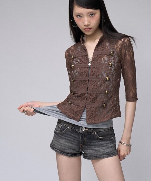 【WWG】拿破崙蕾絲七分袖 - 4 colors