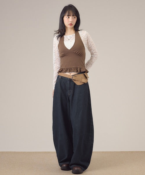 大領口透明感薄長袖 - 5 colors