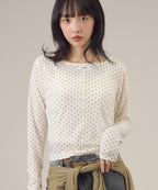大領口透明感薄長袖 - 5 colors