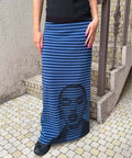 【ORIENS】人臉條紋長裙 - 2 colors