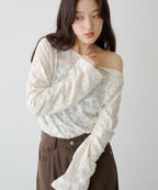 【KASTANE】鈕扣露肩剪裁設計長袖 - 5 colors