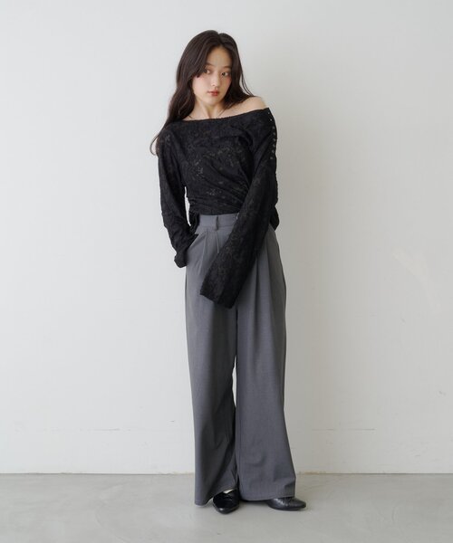 【KASTANE】鈕扣露肩剪裁設計長袖 - 5 colors