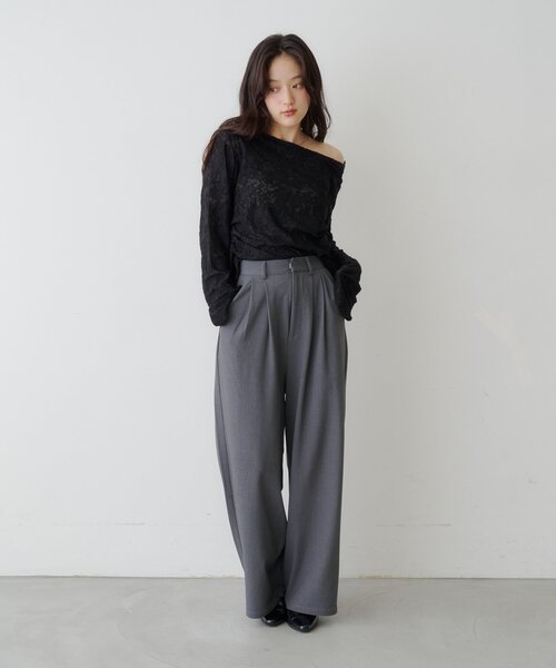 【KASTANE】鈕扣露肩剪裁設計長袖 - 5 colors