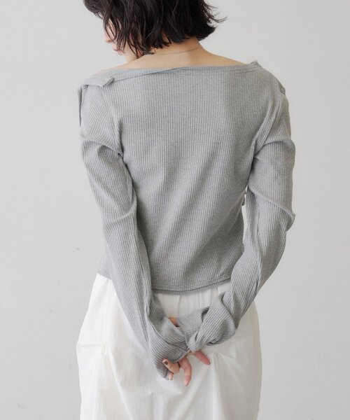 【KASTANE】鈕扣露肩剪裁設計長袖 - 5 colors