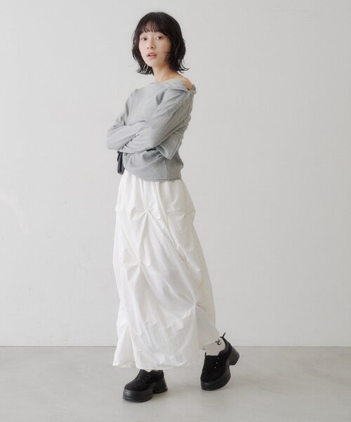 【KASTANE】鈕扣露肩剪裁設計長袖 - 5 colors