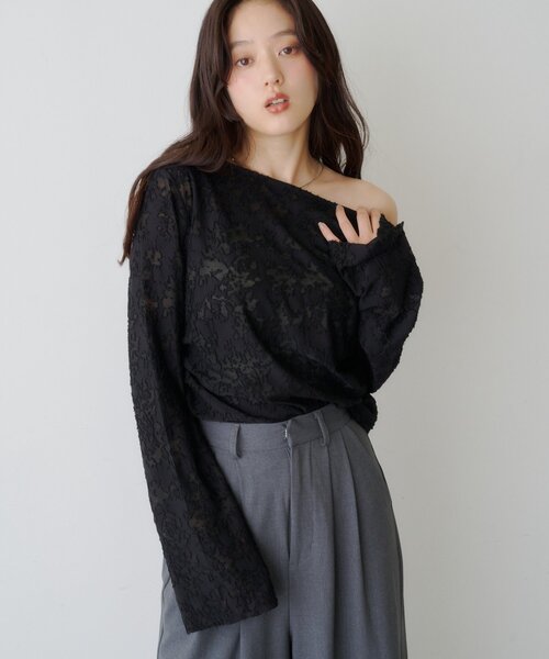【KASTANE】鈕扣露肩剪裁設計長袖 - 5 colors