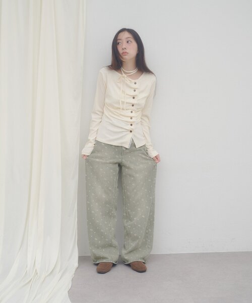 【DISCOAT】蕾絲層疊垂墜感上衣（附小領巾） - 6 colors