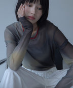 【VACANCY】圓領渲染透明感薄長袖 - 5 colors