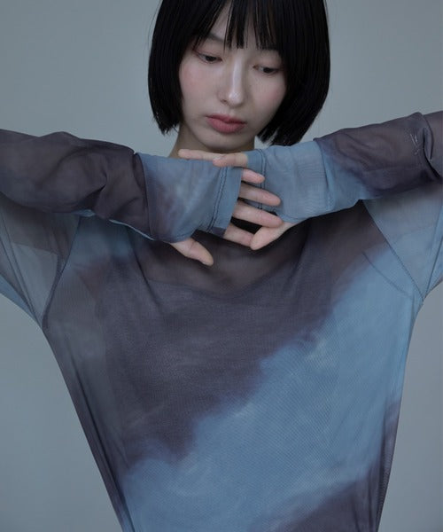 【VACANCY】圓領渲染透明感薄長袖 - 5 colors