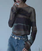 【VACANCY】圓領渲染透明感薄長袖 - 5 colors